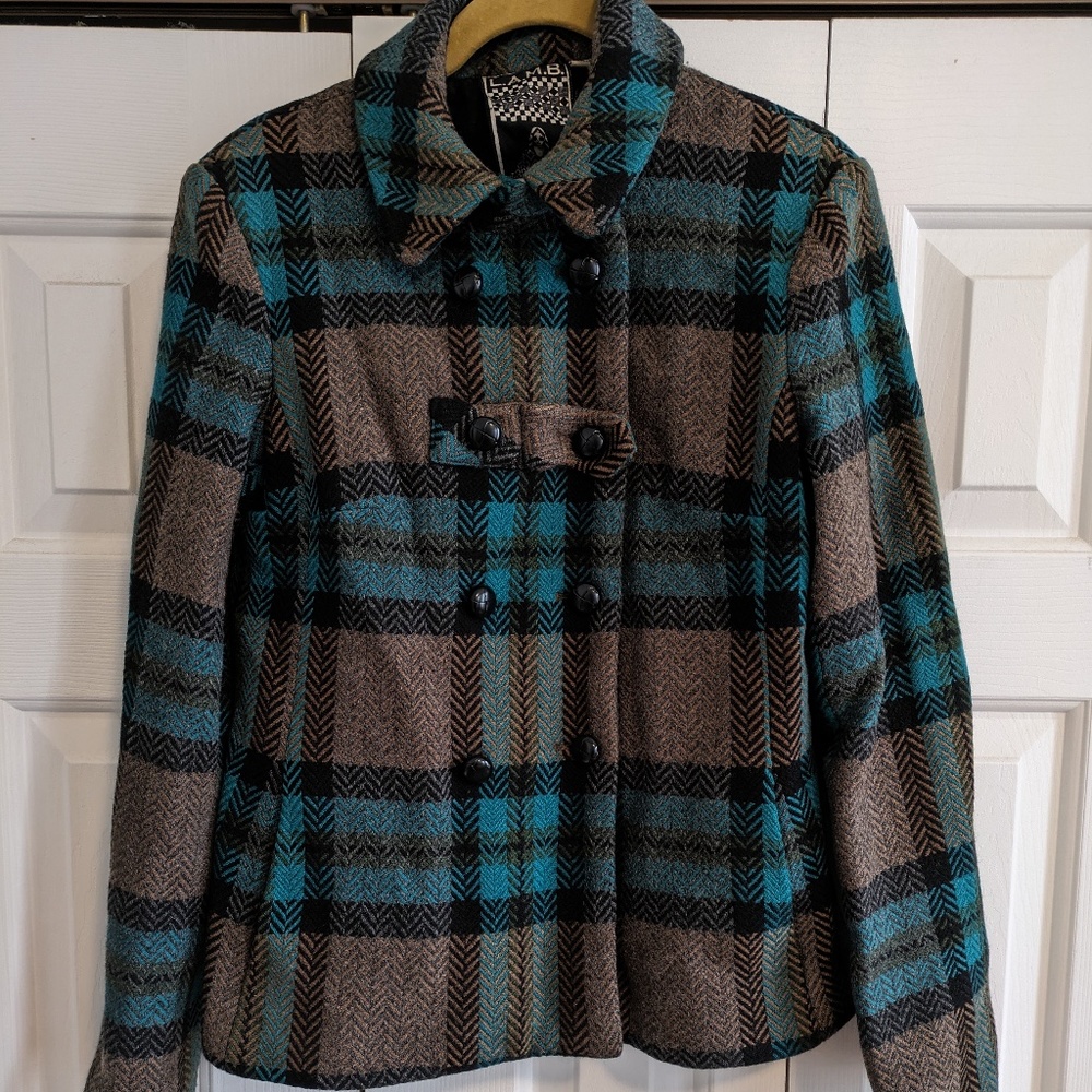 L.A.M.B. Fall 2008 Plaid Green Jacket, Size 10